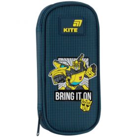 Пенал Kite на молнии, овальный Transformers 21х8,5х5см