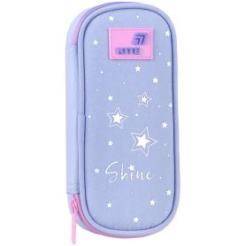 Пенал Kite на молнии, овальный Twinke, Star 21х8,5х5см