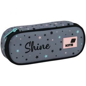 Пенал Kite на блискавці, овальний, органайзер, Shine 22х8,5х4,5см