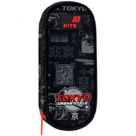 Пенал Kite на блискавці, овальний, органайзер, Tokyo 22х8,5х4,5см