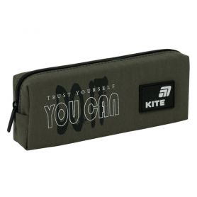 Пенал Kite на блискавці, 1 відділення, хакі 19х6,5х3,5см