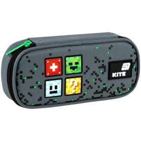 Пенал Kite на блискавці, овальний Pixel 21х8,5х5см