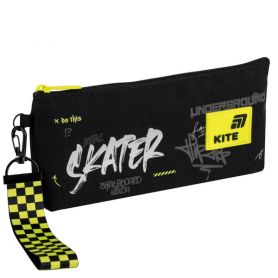 Пенал Kite на блискавці, 1 відділення, чорний 19,5х8х3,5см