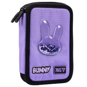 Пенал YES 2відділення без наповнення, Shiny Bunny 21х13х4см