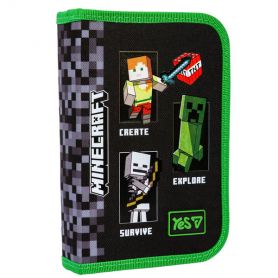 Пенал YES 1 отделение 1 разворот без наполнения Minecraft Reality 21х13х3см