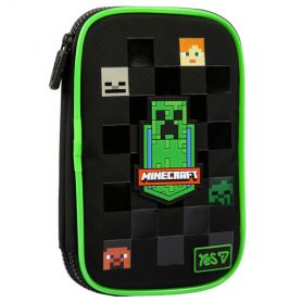Пенал YES 2відділення без наповнення, Minecraft Reality LED-кант 24х16х4см