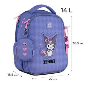 Рюкзак Kite Education 555 Kuromi 1 відділення, ортопедична спинка, 2бічні кишені