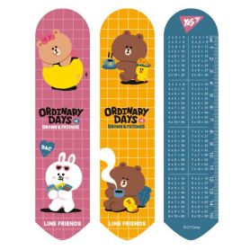 Закладка пластиковая 2D Yes Line Friends brown