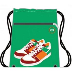 Сумка для взуття CFS Shoes з кишенею, поліестер, зелена, 44х35см