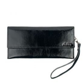 Гаманець ALORI горизонтальний чорний гладкий лак шкіра