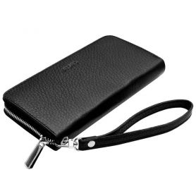 Гаманець ALORI горизонтальний чорний флотар шкіра