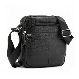 Сумка чоловіча Royal Bag Tiding Bag 19х20х5 чорна, шкіра