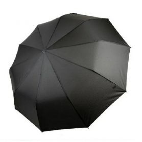 Парасолька чоловіча 3 складання, напівавтомат, чорний