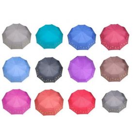 Парасолька жіноча 3 складання, напівавтомат Метелики