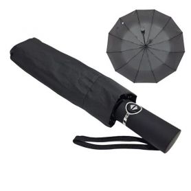 Зонт мужской 3 сложения, автомат черный