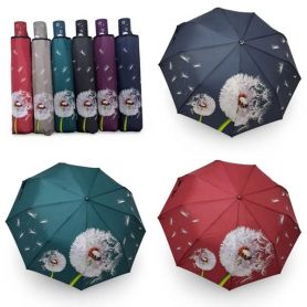 Парасолька жіноча 3 складання, напівавтомат Кульбабка