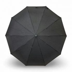 Парасолька чоловіча 3 складання, автомат 10 подвійних спиць, чорний