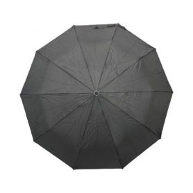 Парасолька чоловіча 3 складання, напівавтомат 10 спиць, чорний