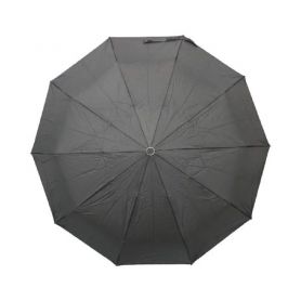 Парасолька чоловіча 3 складання, напівавтомат 10 спиць, чорний