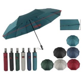 Парасолька жіноча 3 складання, автомат 10 спиць однотонна різнокольорова