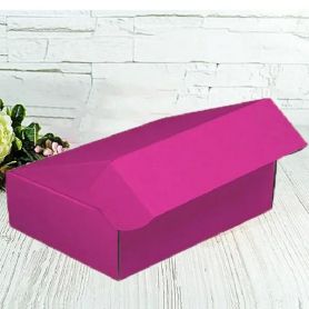 Коробка подарункова картон 25х16,5х9 прямокутна малинова