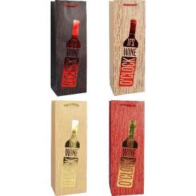 Пакет 12х35х9см паперовий під пляшку