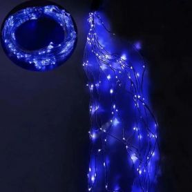 Гірлянда електрична Пучок-роса 240ламп LED синій, 10 ниток по 2,4м, 8 режимів + USB