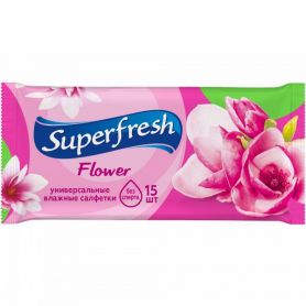 Серветки вологі Super Fresh Flower 15шт