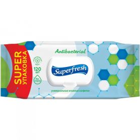 Салфетки влажные Super Fresh с клапаном 120 шт