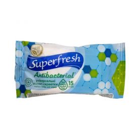 Серветки вологі Super Fresh антибактеріальні 15шт