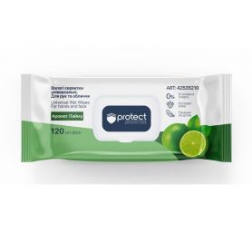 Серветки вологі Protect з ароматом лайму 120шт