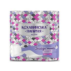 Папір туалетний рулон з гільзою 4шт 3-шаровий целюлозний Кохавинка