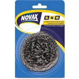 Губка-шкребок металевий нержавіючий кухонний 1шт 6,5х4см Novax