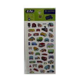 Наліпка 3D 18х9,5см Міський транспорт Zibi