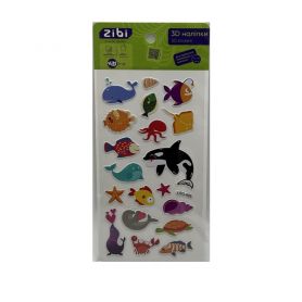 Наліпка 3D 18х9,5см Жителі глибин 2 Zibi