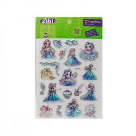 Наліпка 3D 19х14.5см Романтичні принцеси Zibi