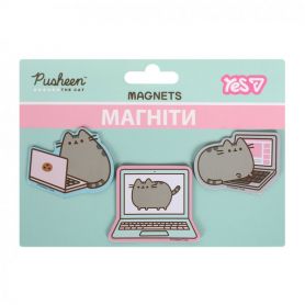 Набір магнітів 3шт Yes Pusheen Laptop