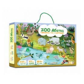 Игра настольная с многоразовыми наклейками "Zoo Азбука" (укр. язык)