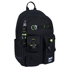 Рюкзак YES TS-43L Just Black 2 відділення, ортопедична спинка, 5 кишень