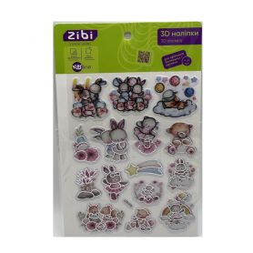 Наліпка 3D 19х14.5см Закохані звірята Zibi